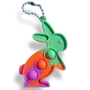 Cute Bunny Pop-It Fidget Toy Keychain - Multicolor
